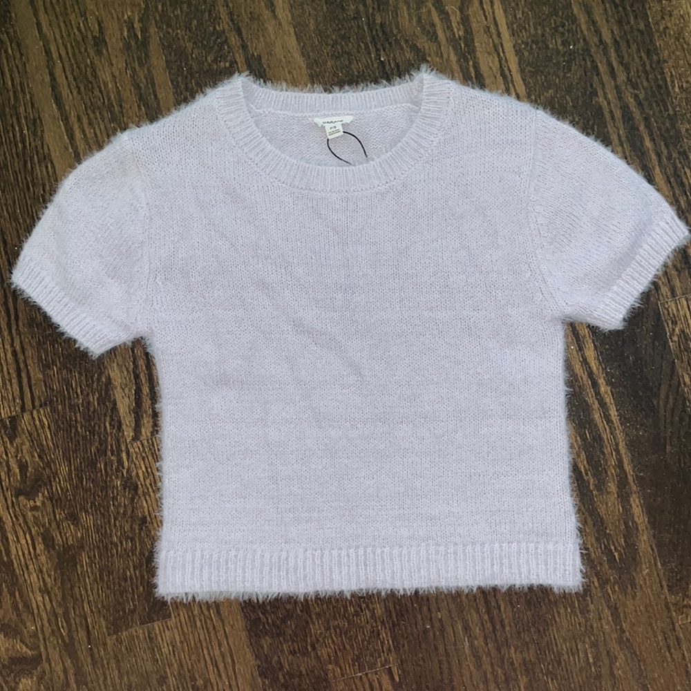 Lavender Garage fuzzy sweater T-shirt